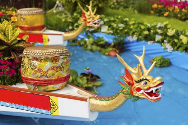 Çin ejderha tekne festivali için dragonboat Closeup