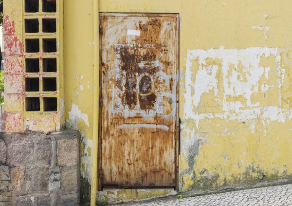 Exterior Porta Casa Abandonada Colorida — Fotografia de Stock