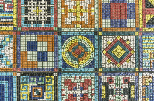 Patrón Mosaico Colores Superficie Del Suelo Arquitectura Fondo Abstracto — Foto de Stock
