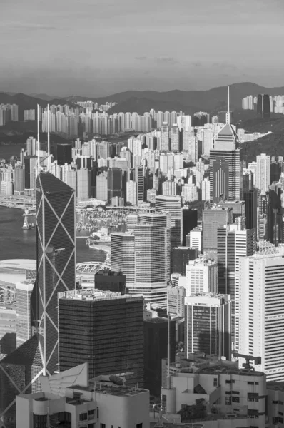 香港市のダウンタウンの空中ビュー — ストック写真