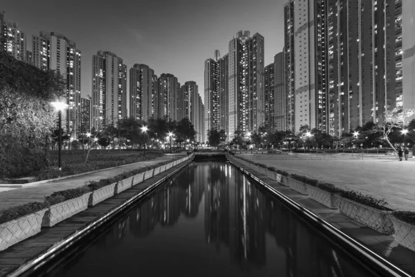 Общественная Собственность Гонконге Сумерках — стоковое фото