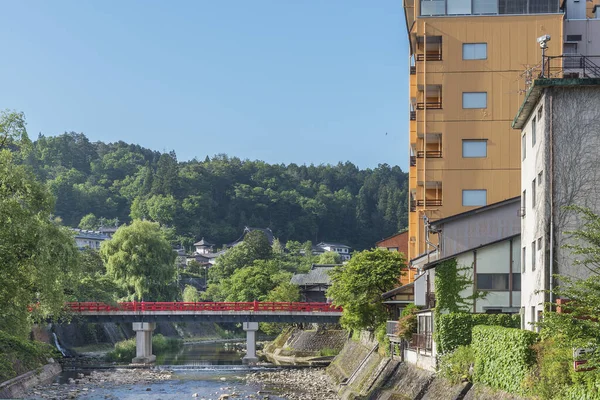 Punto Riferimento Storico Ponte Nakabashi Nella Città Takayama Shi Giappone — Foto Stock