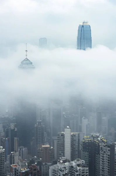 Gratte Ciel Dans Brouillard Hong Kong — Photo