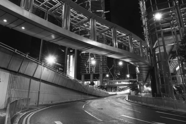 Der Verkehr Der Innenstadt Von Hongkong Der Nacht — Stockfoto