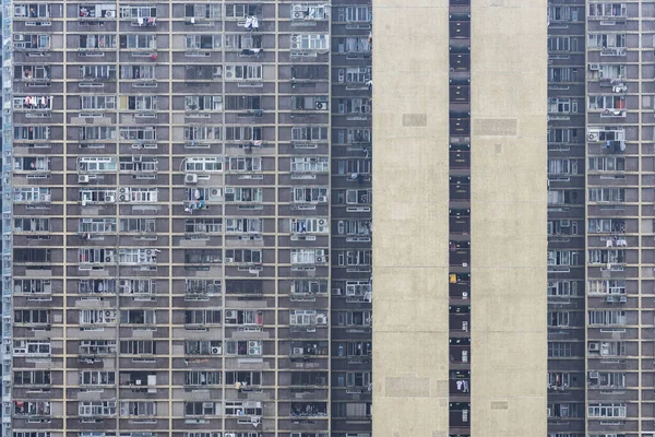 Esterno Grattacielo Edificio Residenziale Immobiliare Pubblico Hong Kong — Foto Stock