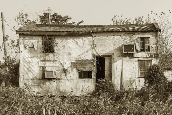 Abandoned residential house in rural area of Hong Kong city