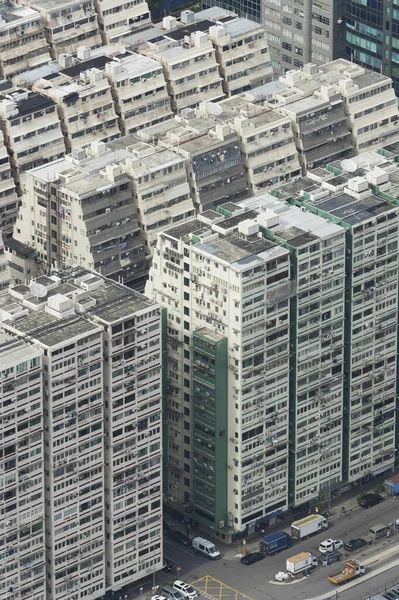 Widok Lotu Ptaka Stary Budynek Mieszkalny Hong Kongu — Zdjęcie stockowe