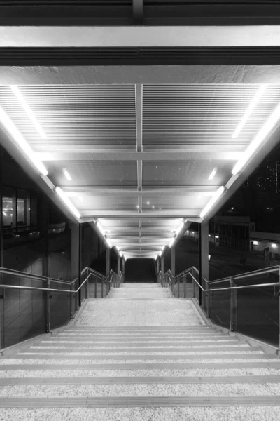 Escalier Passerelle Pedistrican Moderne Nuit — Photo