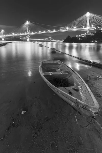 Puente Ting Kau Puente Tsing Hong Kong Por Noche —  Fotos de Stock