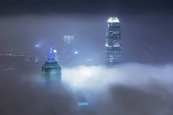 Skyline Victoria Harbor Hong Kong City Fog — Stock Photo, Image