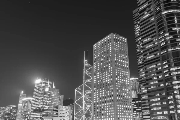 Moderno Edificio Oficinas Horizonte Ciudad Hong Kong Por Noche — Foto de Stock