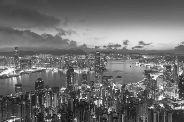 Porto Victoria Cidade Hong Kong Amanhecer — Fotografia de Stock