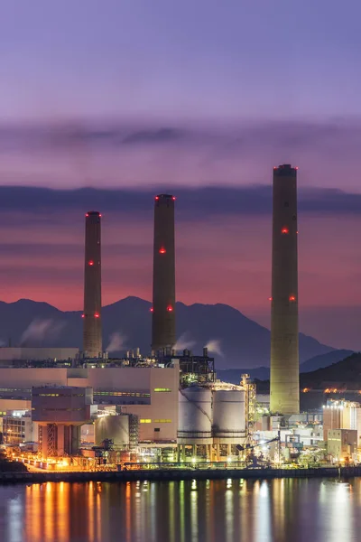 Kraftwerk Hongkong Der Abenddämmerung — Stockfoto