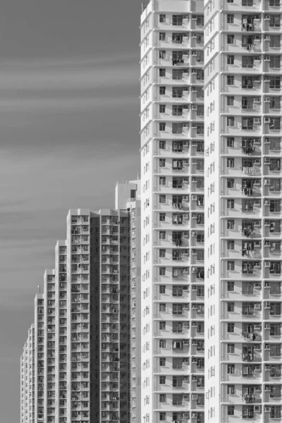 Exterior Edificio Residencial Gran Altura Propiedad Pública Ciudad Hong Kong — Foto de Stock