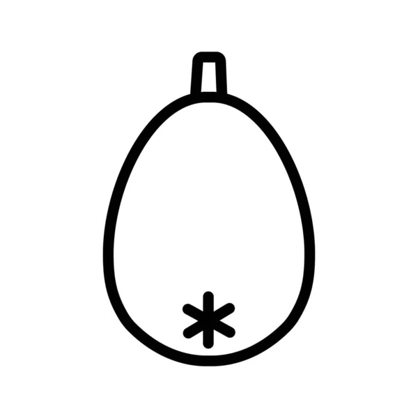 Loquat giapponese o nespola. Icona lineare del profilo di una singola bacca di olivello spinoso isolata su fondo bianco. Illustrazione vettoriale di frutta esotica con tratto modificabile . — Vettoriale Stock