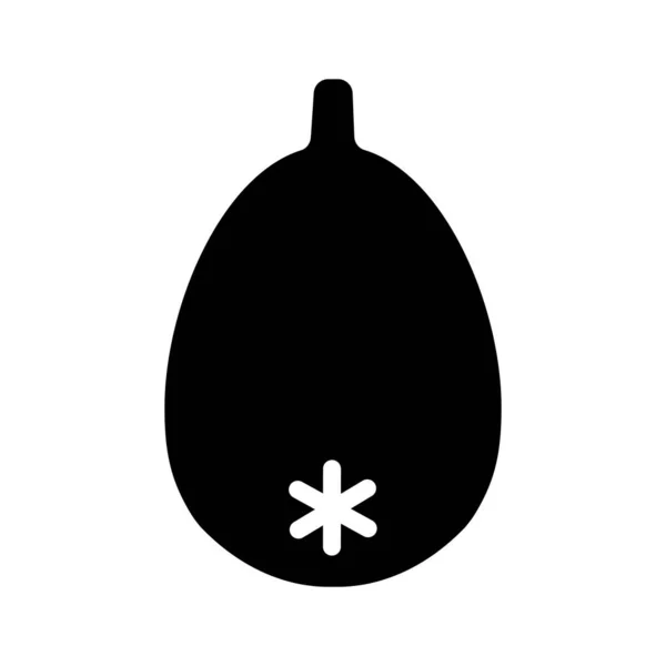 Icona di glifo nero Loquat giapponese o nespola. coronopo marino isolato su fondo bianco. Illustrazione vettoriale con tratto modificabile . — Vettoriale Stock