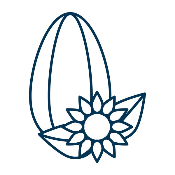 Εικόνα Ηλιόσπορου Πυρήνας Ανθισμένα Λουλούδια Και Φύλλα Διάνυσμα Web Περίγραμμα — Διανυσματικό Αρχείο
