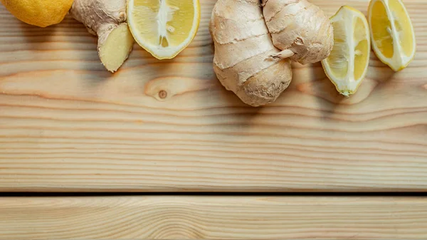 Ginger root and lemon. Natural and tasty cold remedies