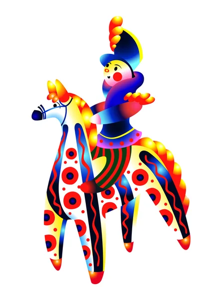 Sürücü bir at üzerinde. Dymkovo oyuncak.