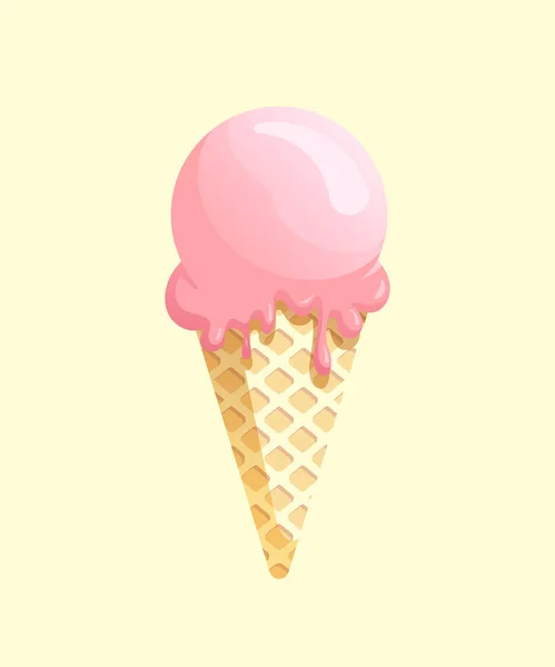 Ice cream in heldere cartoon stijl. — Stockvector