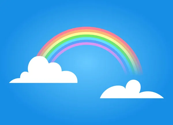 Rainbow with clouds. — Stock Vector