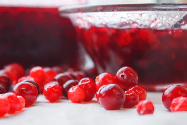 Berries and jam close-up — Stock Photo, Image