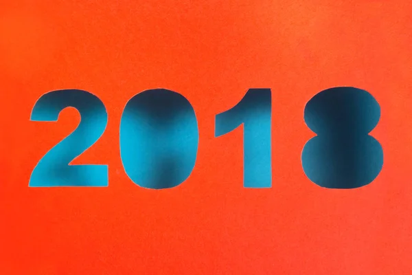 2018 ปีใหม่ตัดจากกระดาษสีแดง — ภาพถ่ายสต็อก