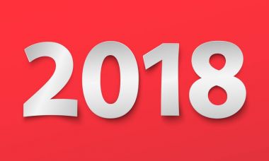 Yeni yıl 2018 arka plan. Kağıt çizimde kesmek