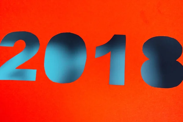 2018 nuevo año de corte de papel rojo —  Fotos de Stock