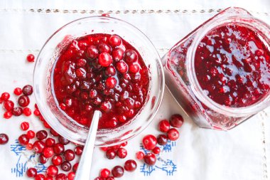 Çilek ve reçel Üstten Görünüm