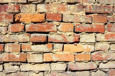 Kırmızı tuğla duvar doku çatlaklar