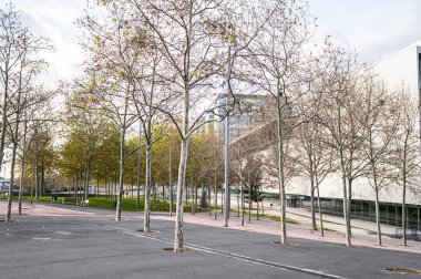 Leonardo da Vinci Meydanı, Doğa Bilimleri Müzesi. 03.01.2020 Barselona, İspanya. Katalonya