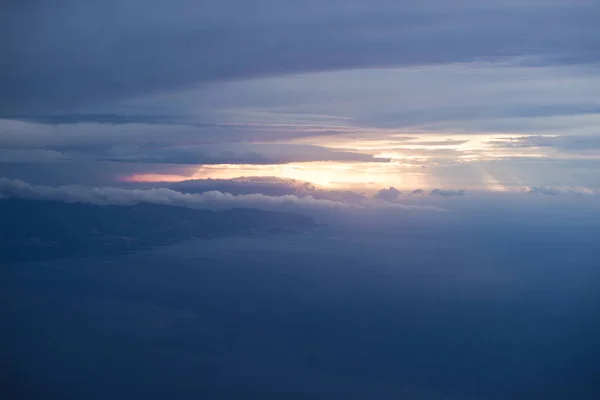 Amazing Cloudy Sky Background, Aerial View, Top View