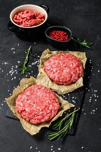 Home Handmade Raw Minced Beef Steak Burger Daging Organik Pertanian — Stok Foto