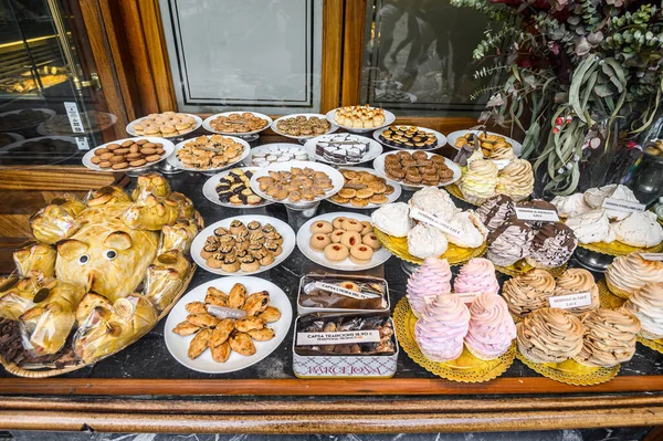 Showcase Traditional Bakery Old Town Barcelona 2020 Barcelona Spain — Stock Photo, Image