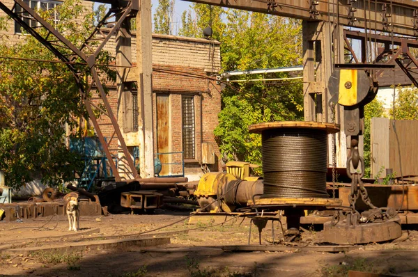 Produktion Die Alte Fabrik Rostige Produktionsausrüstung Alte Industrieanlage — Stockfoto