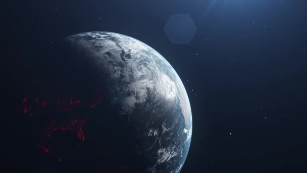 Hermoso Amanecer Espacio Por Encima Tierra Vista Desde Satélite Espacial — Vídeos de Stock