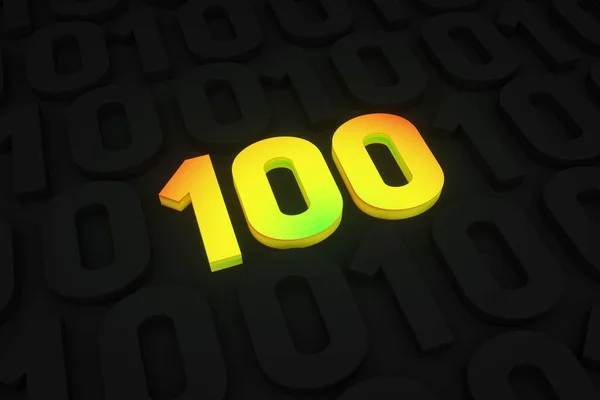 Render Number 100 Color Gradient Black Pattern Speed Internet Communication — Stock Photo, Image