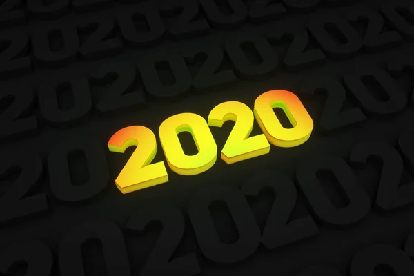Renderização Números Gradiente Coloridos 2020 Ano Novo Fundo Elegante Moda — Fotografia de Stock