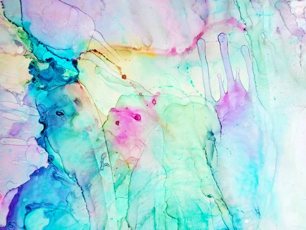 Alcohol Ink Art. Light and Lime Splatter. Transparent clouds Spray. Contrast Ink Tone. Aquamarine Pigment Watercolor blur. Alcohol Ink Dirty. Colorful Texture.