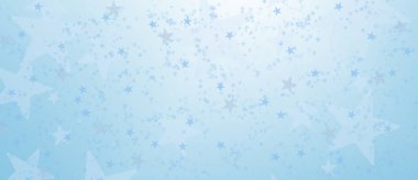 Yıldızlı soyut mavi afiş arkaplanı. Gece, uzay ya da kış gökyüzü kavramı.