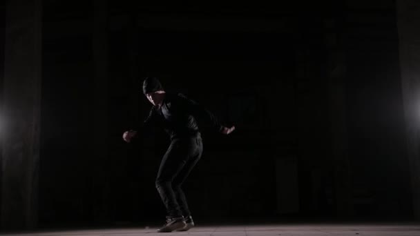 Knappe Jongeman Dansen Break Dans Hip Hop Straat Dansen Studio — Stockvideo