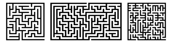 Ensemble de labyrinthes vectoriels. Labyrinthe rectangulaire Illustrations — Image vectorielle