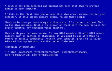 Mavi ölüm perdesi. Bsod Screen bilgisayar monitörü. Koyu arkaplan.