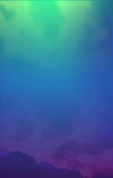 Ciel béatifique avec éclat nordique. Paysage boréal Aurora — Image vectorielle