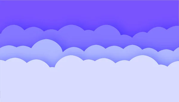 Fun Paper Cut Sky с облаками. Мультфильм "Элементы" — стоковый вектор