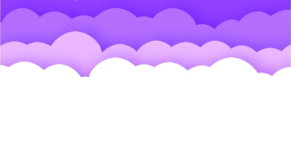 Fun Paper Cut Sky com nuvens. Elementos de artesanato dos desenhos animados — Vetor de Stock