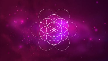 Mistik kutsal geometri vektör sembolü Yaşam Çiçeği. Maneviyat, uyum kavramı