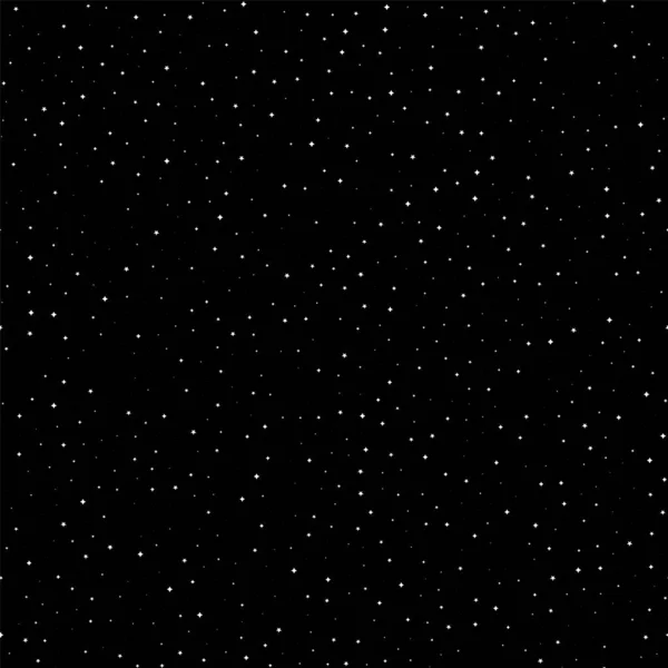Nahtloses Muster mit raumgrafischen Elementen auf dunklem Hintergrund. Dekorative Sternenkulisse — Stockvektor