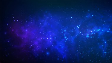 Vektör kozmik çizim. Yıldızlı renkli arkaplan